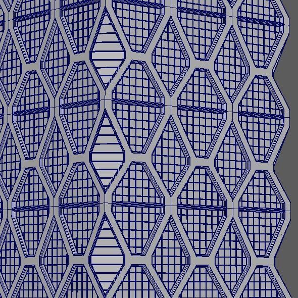 Skyscraper Hexagon Building 3D model_10