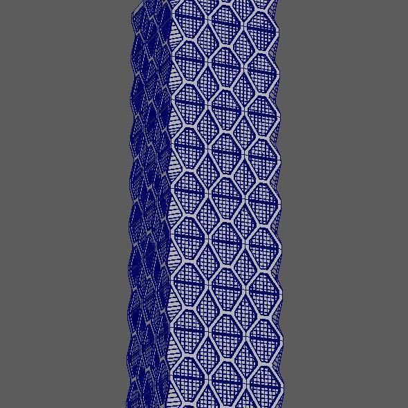 Skyscraper Hexagon Building 3D model_16