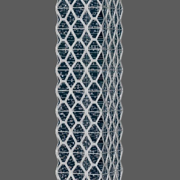 Skyscraper Hexagon Building 3D model_8