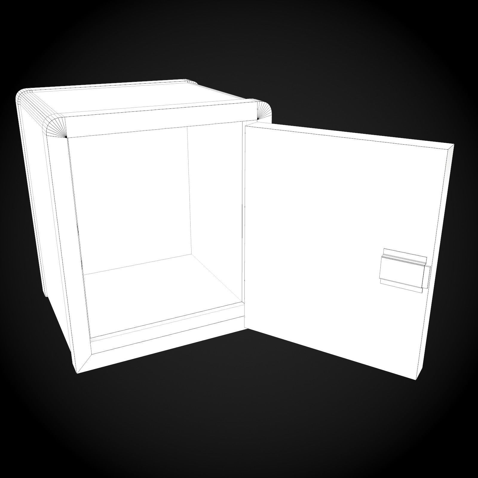 Old Safe Low-poly 3D model_8