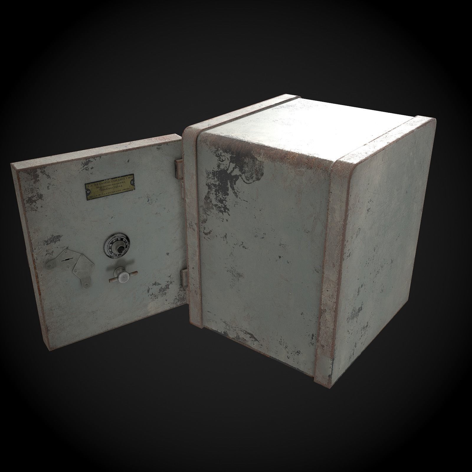 Old Safe Low-poly 3D model_4
