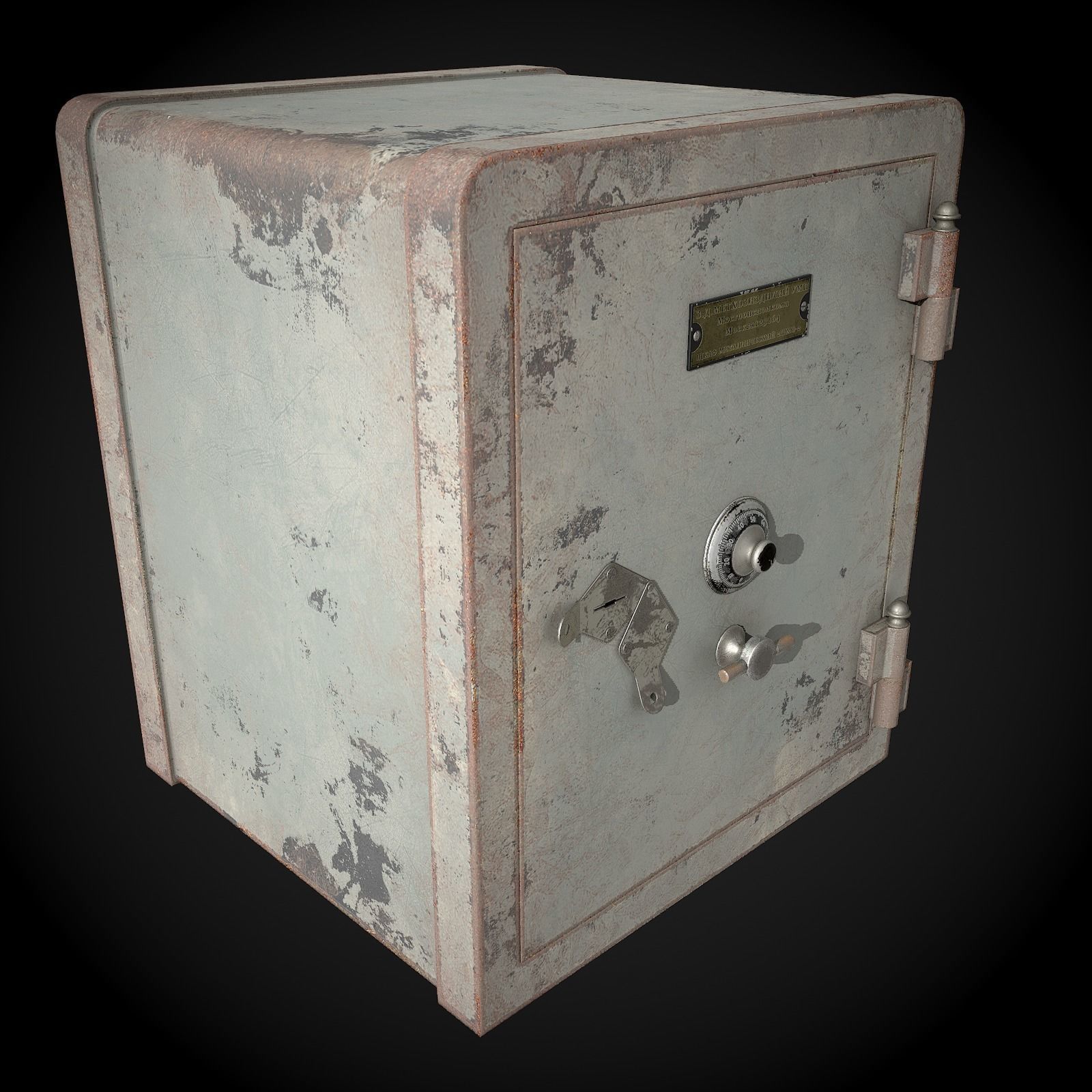 Old Safe Low-poly 3D model_2