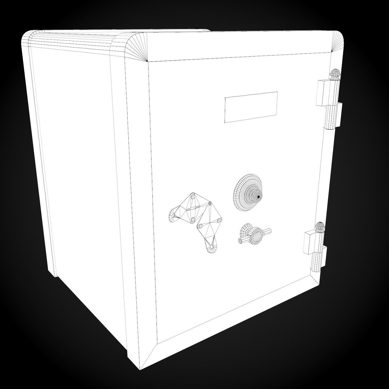 Old Safe Low-poly 3D model_7