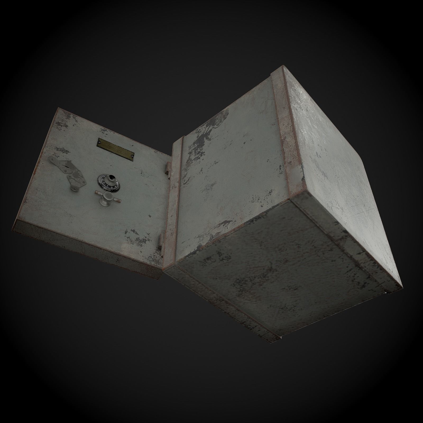 Old Safe Low-poly 3D model_5