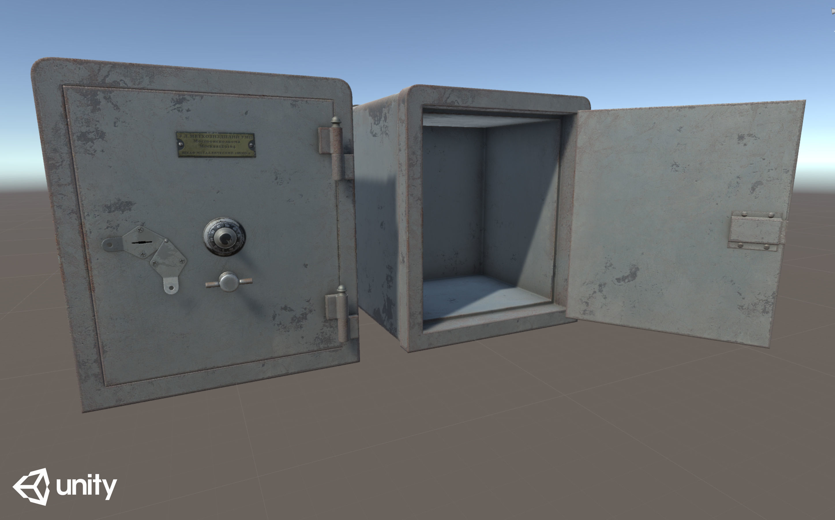 Old Safe Low-poly 3D model_10