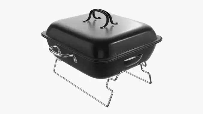 Charcoal portable steel grill bbq small with cap