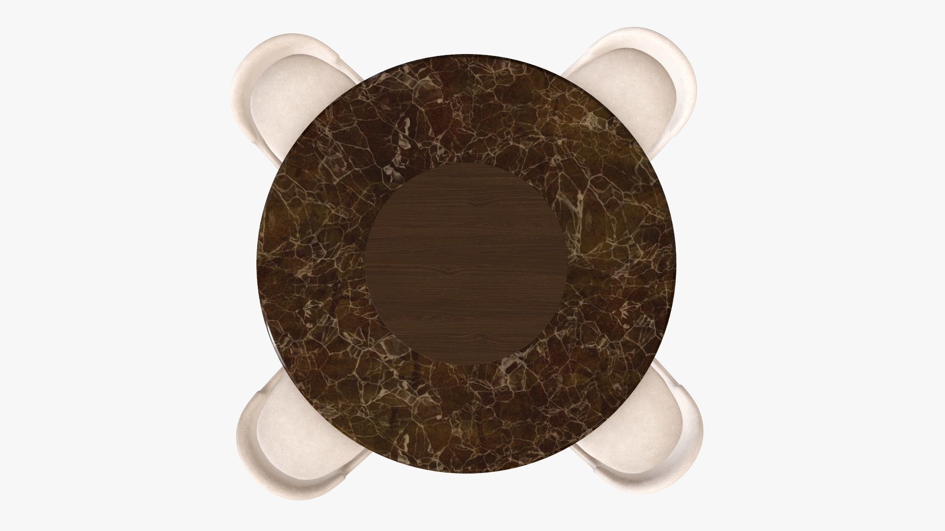 Dining table with marble top and modern chairs with gold legs 3D model_2