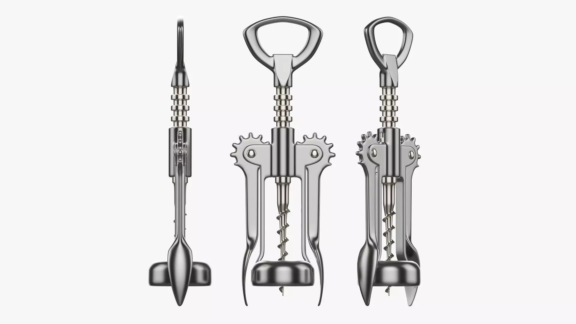 Wine bottle opener metal 3D model
