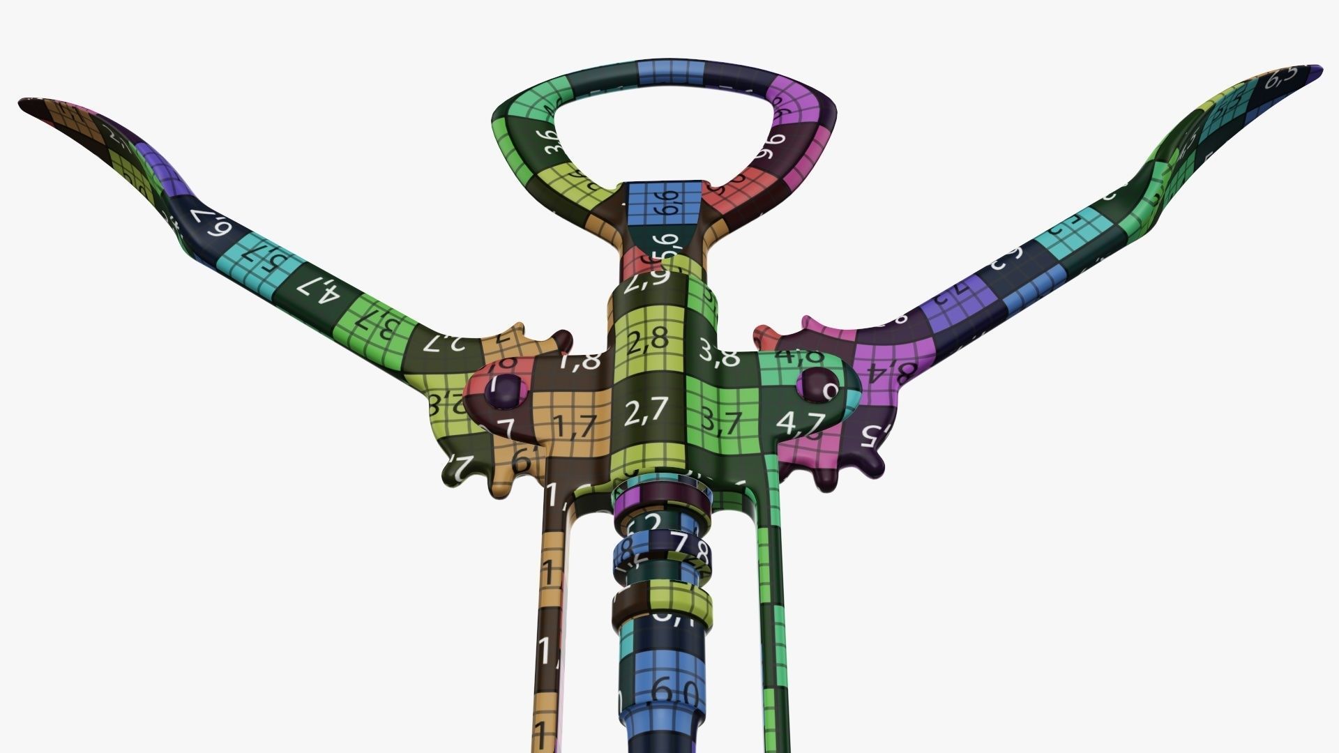 Wine bottle opener metal T pose v2 3D model_12