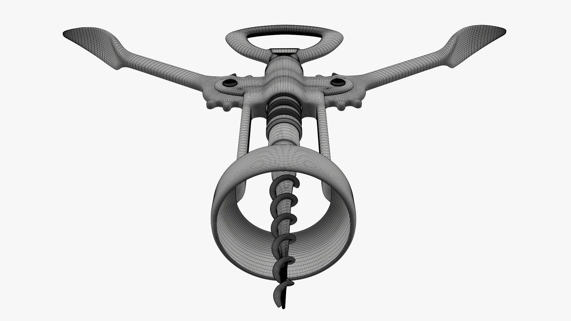 Wine bottle opener metal T pose v2 3D model_6