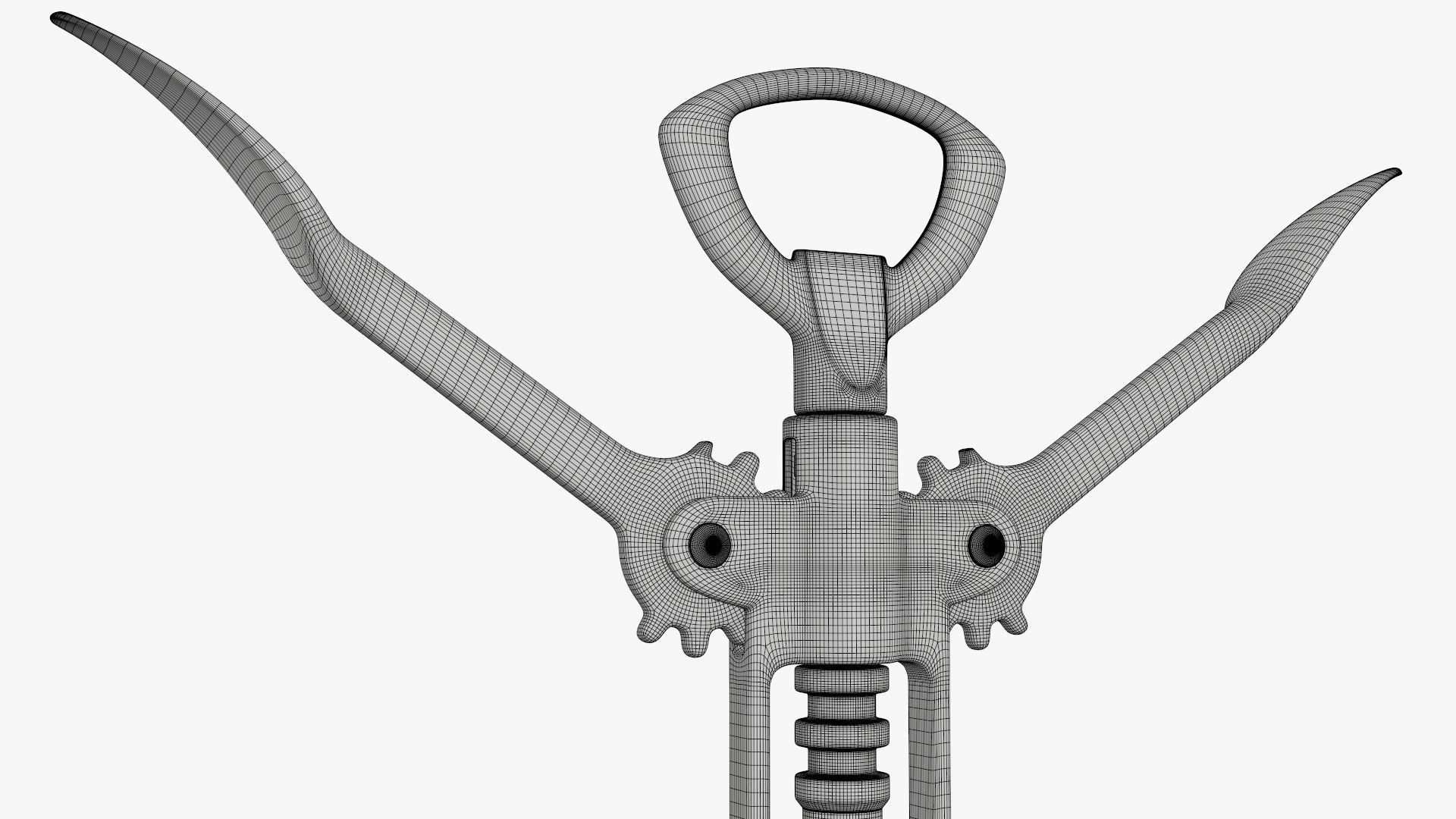 Wine bottle opener metal T pose v2 3D model_8