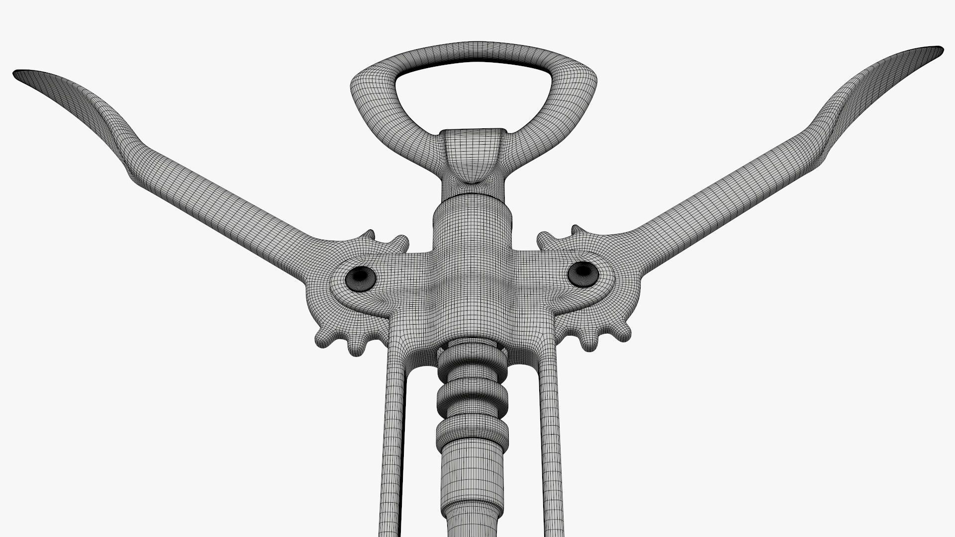 Wine bottle opener metal T pose v2 3D model_7