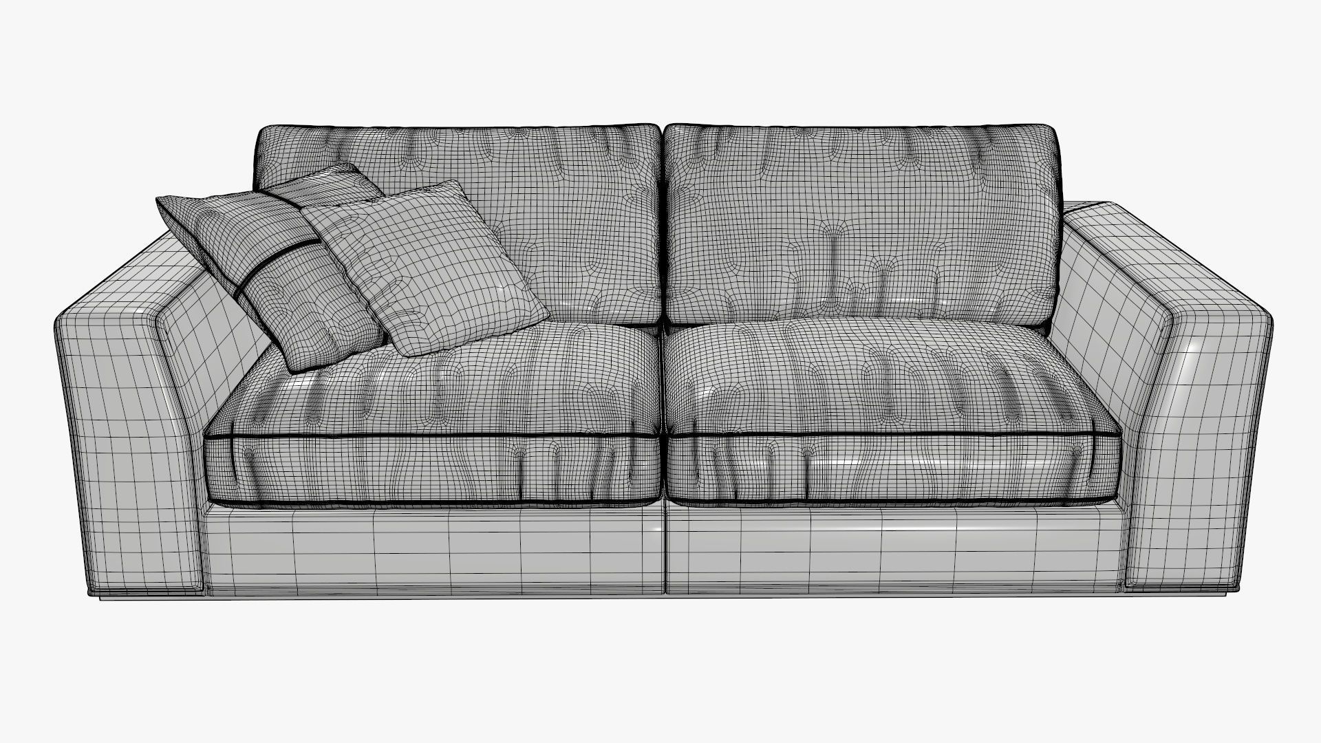 Two seat sofa 3D model_7