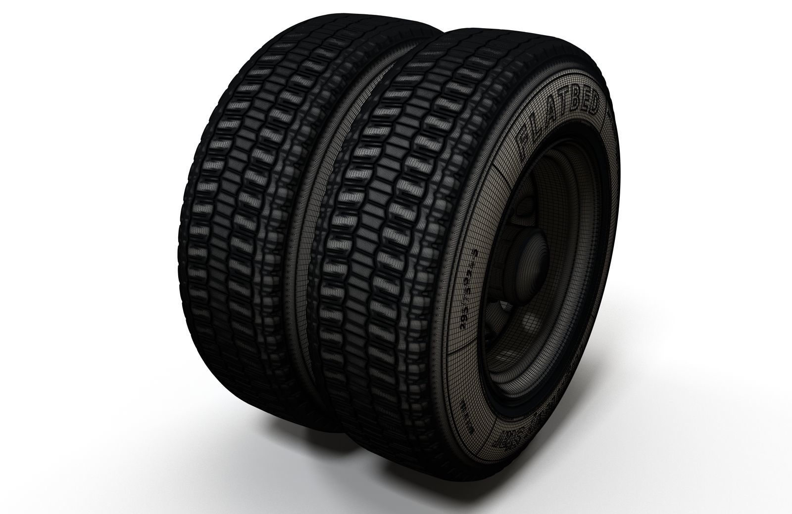 Semitruck wheels 3D model_12