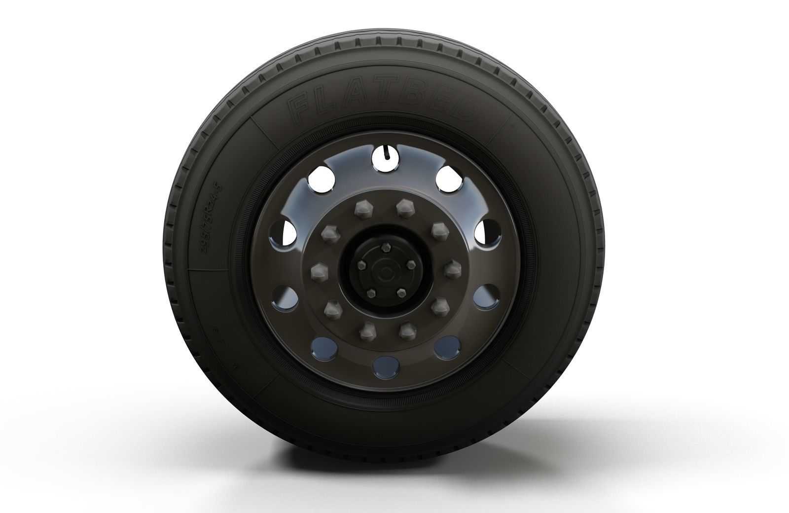 Semitruck wheels 3D model_2