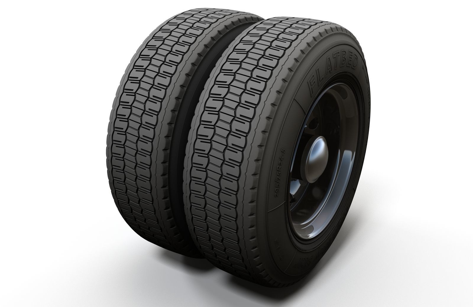 Semitruck wheels 3D model_6