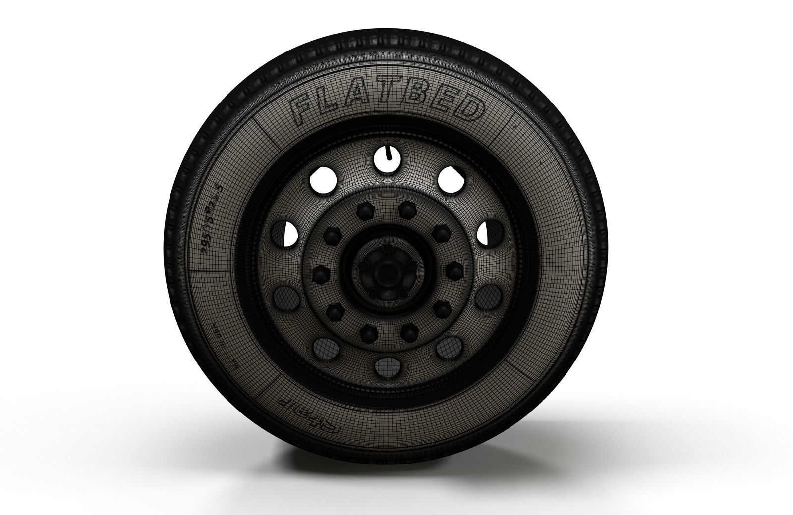 Semitruck wheels 3D model_8