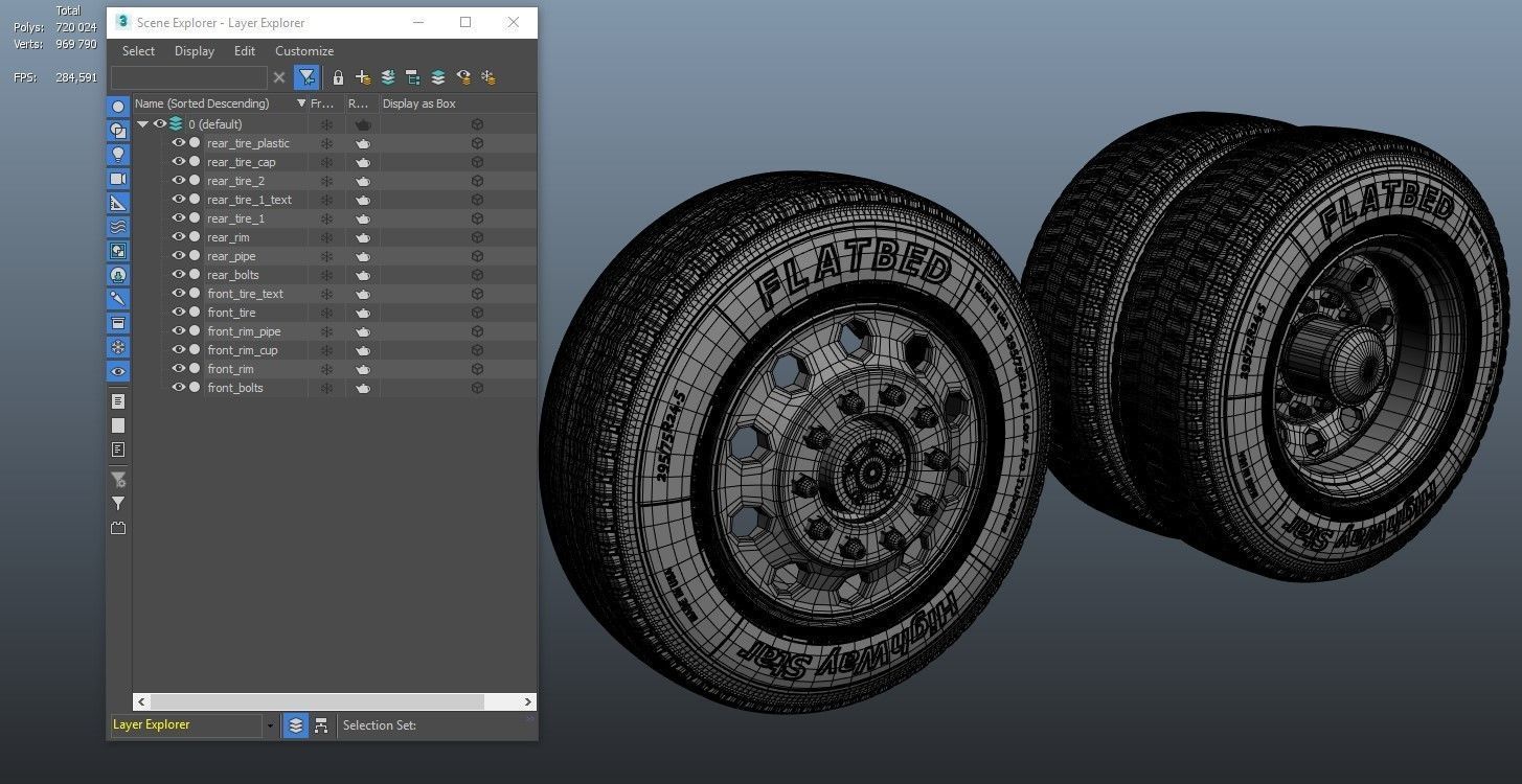 Semitruck wheels 3D model_18
