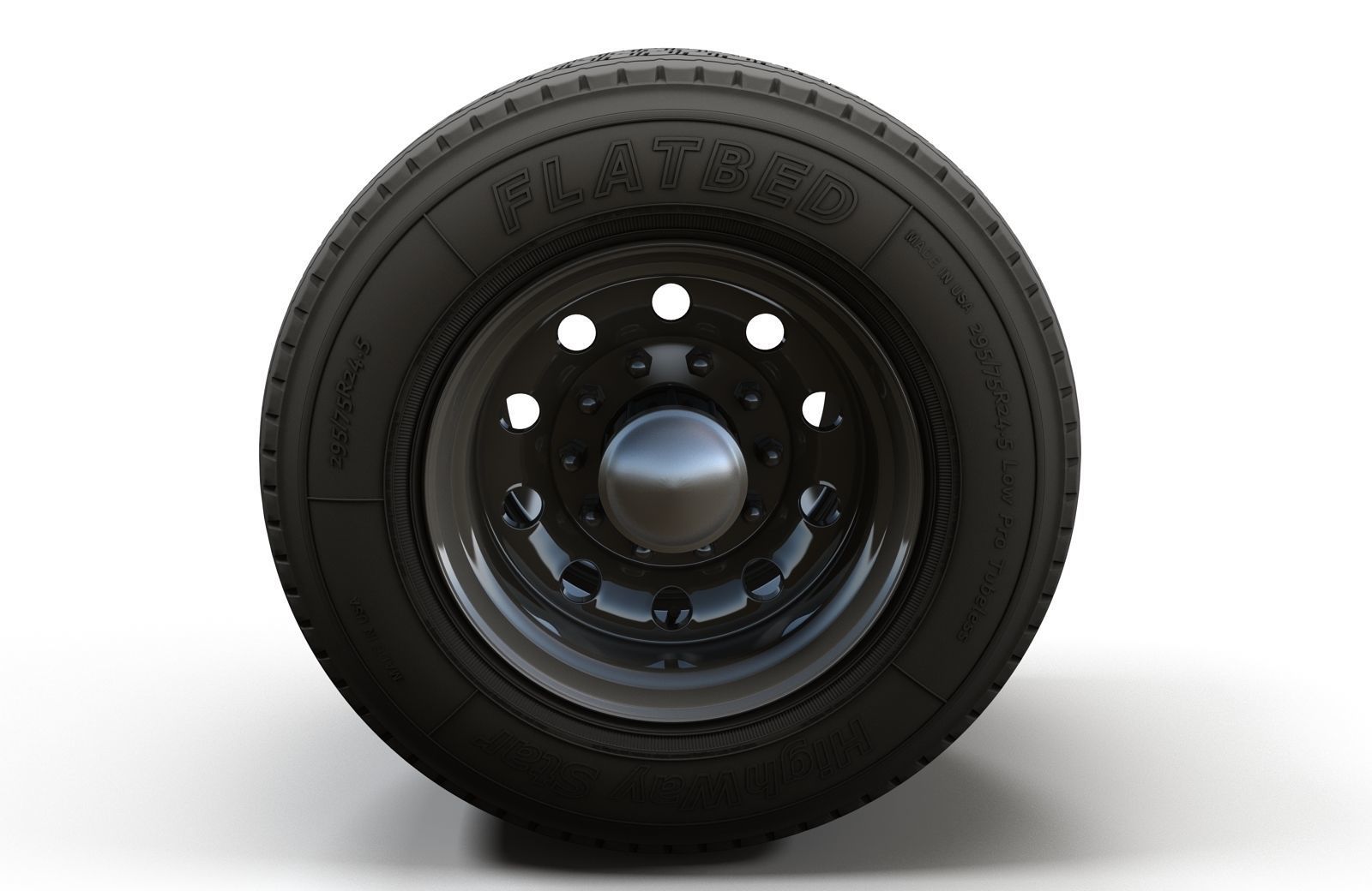 Semitruck wheels 3D model_5