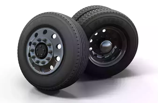 Semitruck wheels 3D model