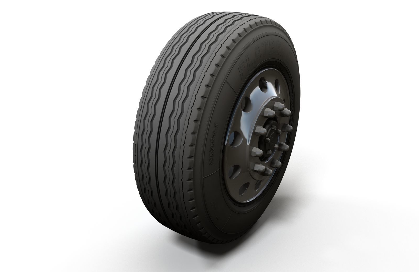 Semitruck wheels 3D model_3