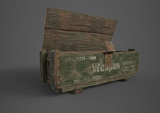 Old military box Low-poly 3D model