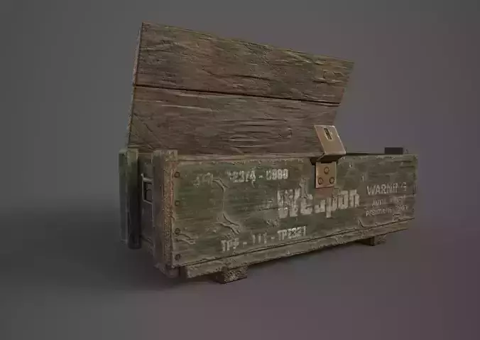 Old military box Low-poly 3D model