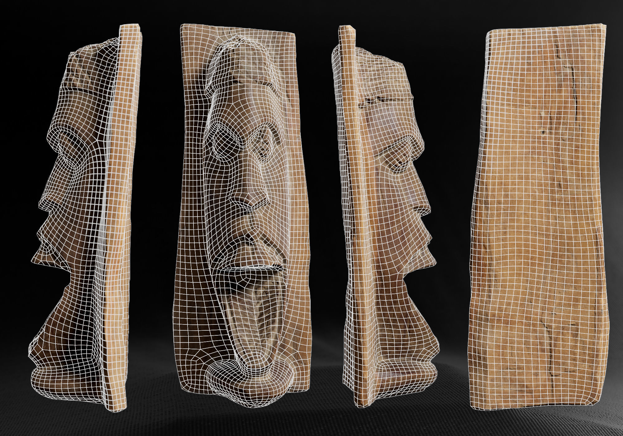 Decoration - African Statue 03 -  Low-poly 3D model_35