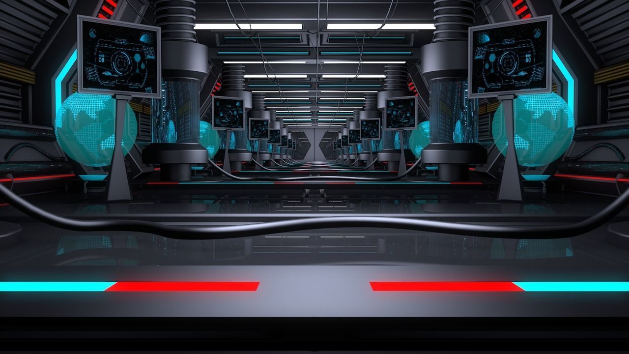 Sci Fi Corridor 3D model_2