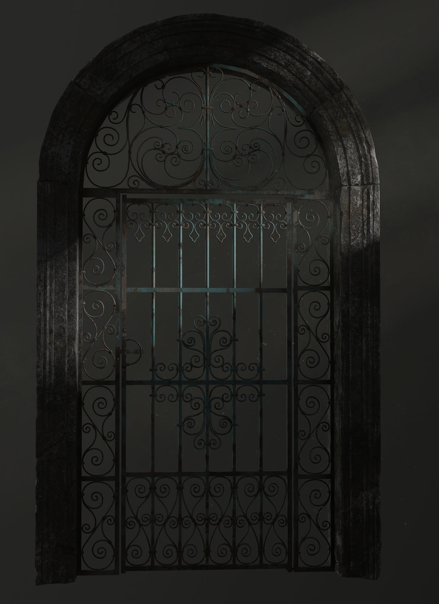 Old Forged gate  Low-poly 3D model_10