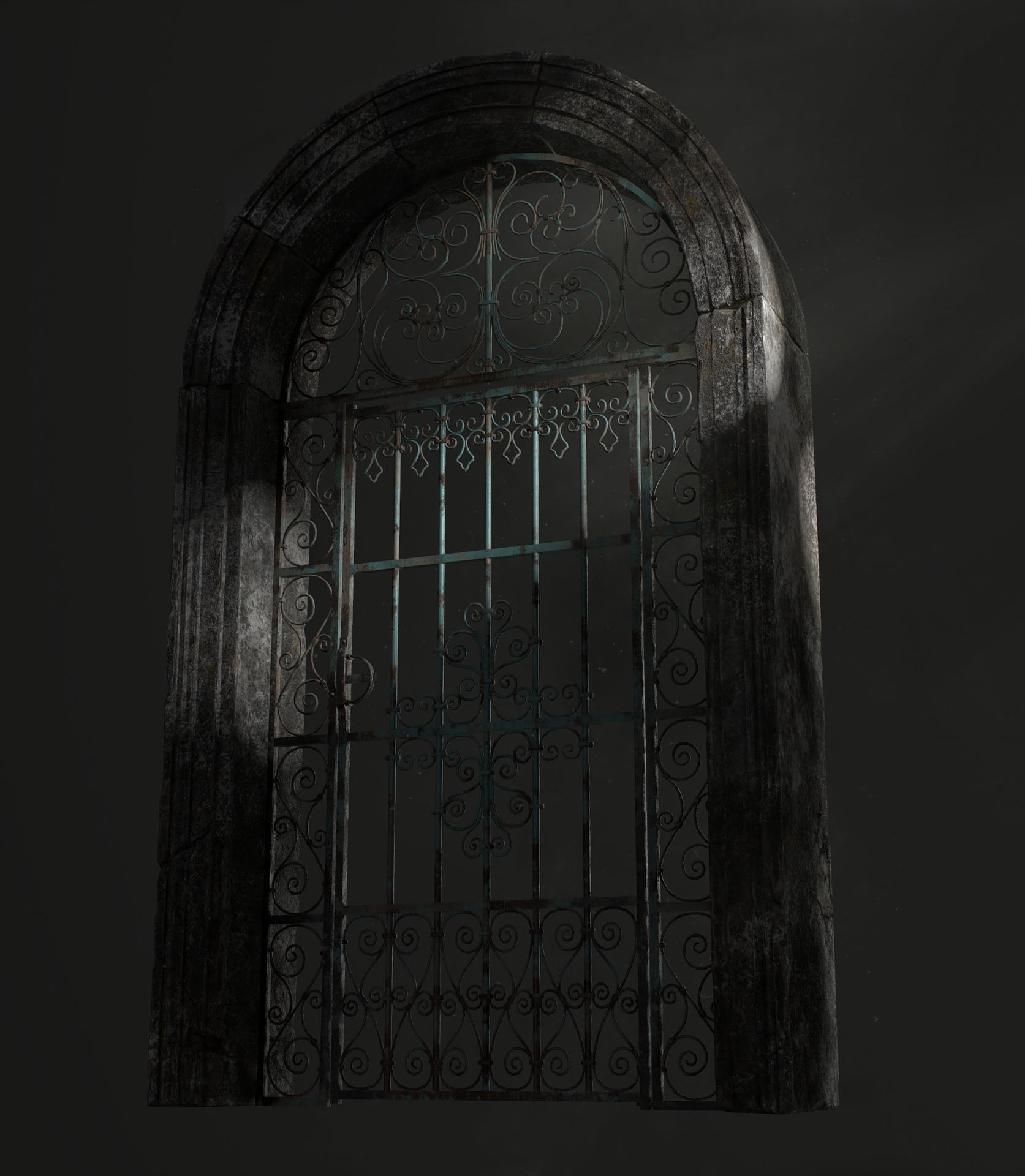 Old Forged gate  Low-poly 3D model_9