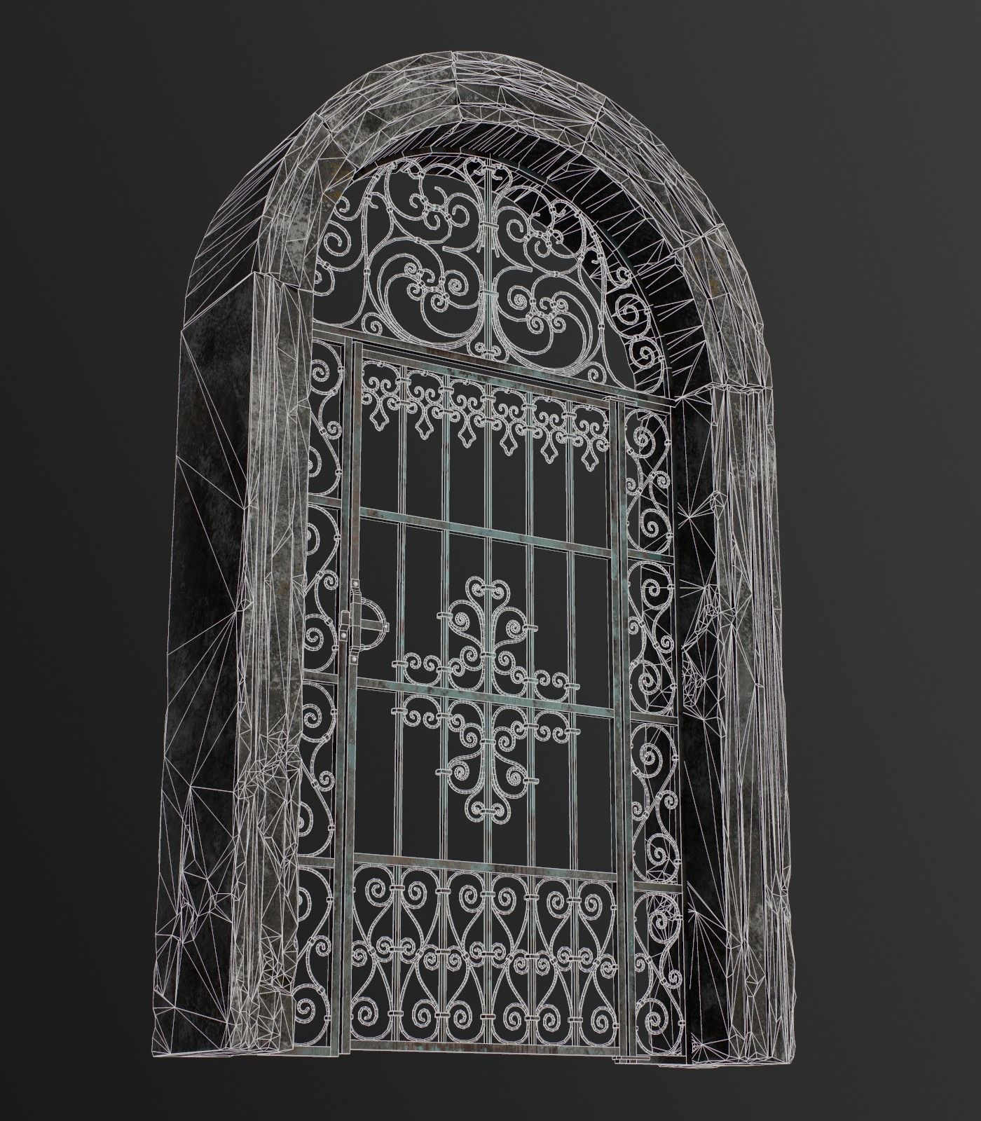 Old Forged gate  Low-poly 3D model_26