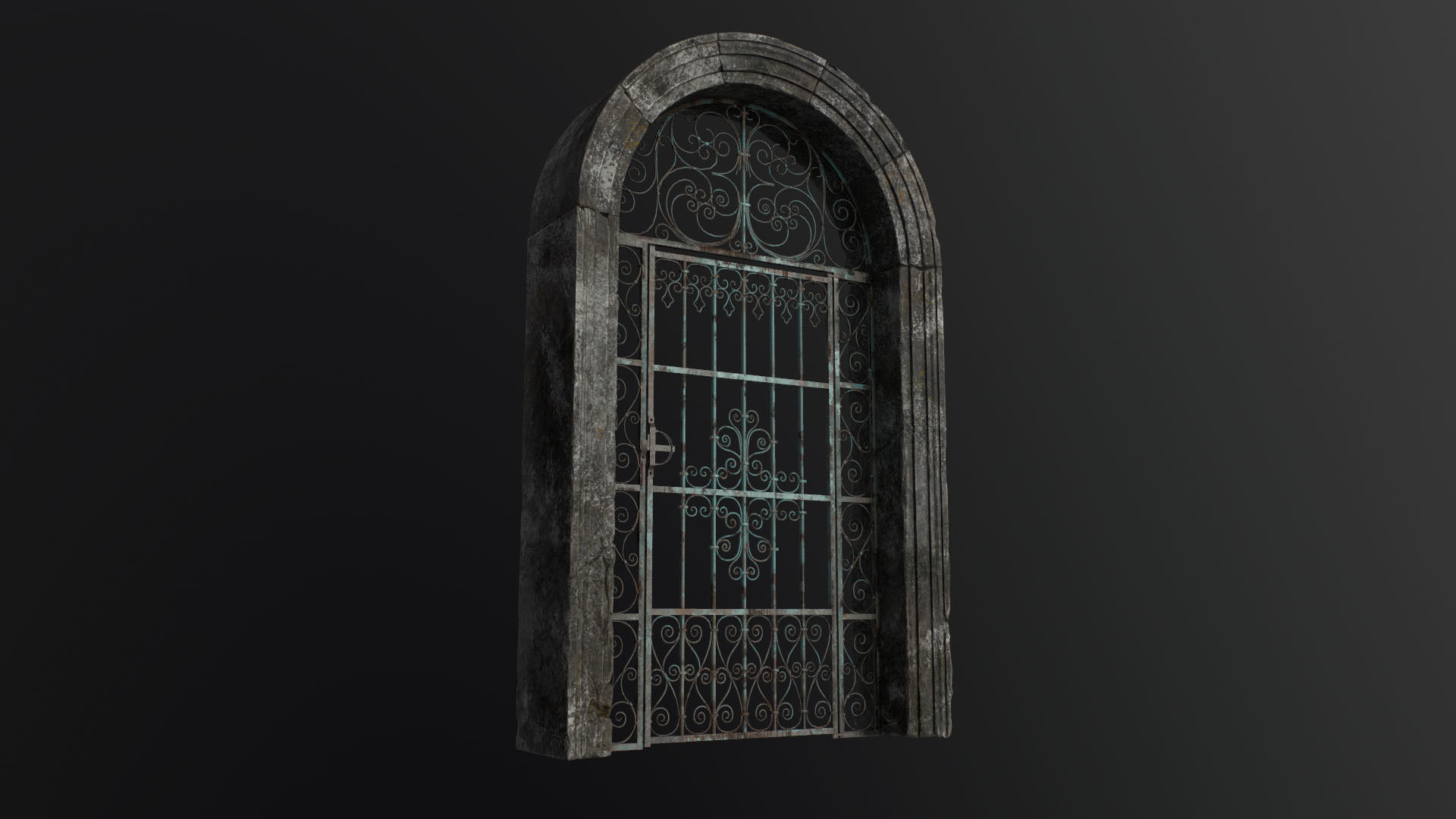Old Forged gate  Low-poly 3D model_14