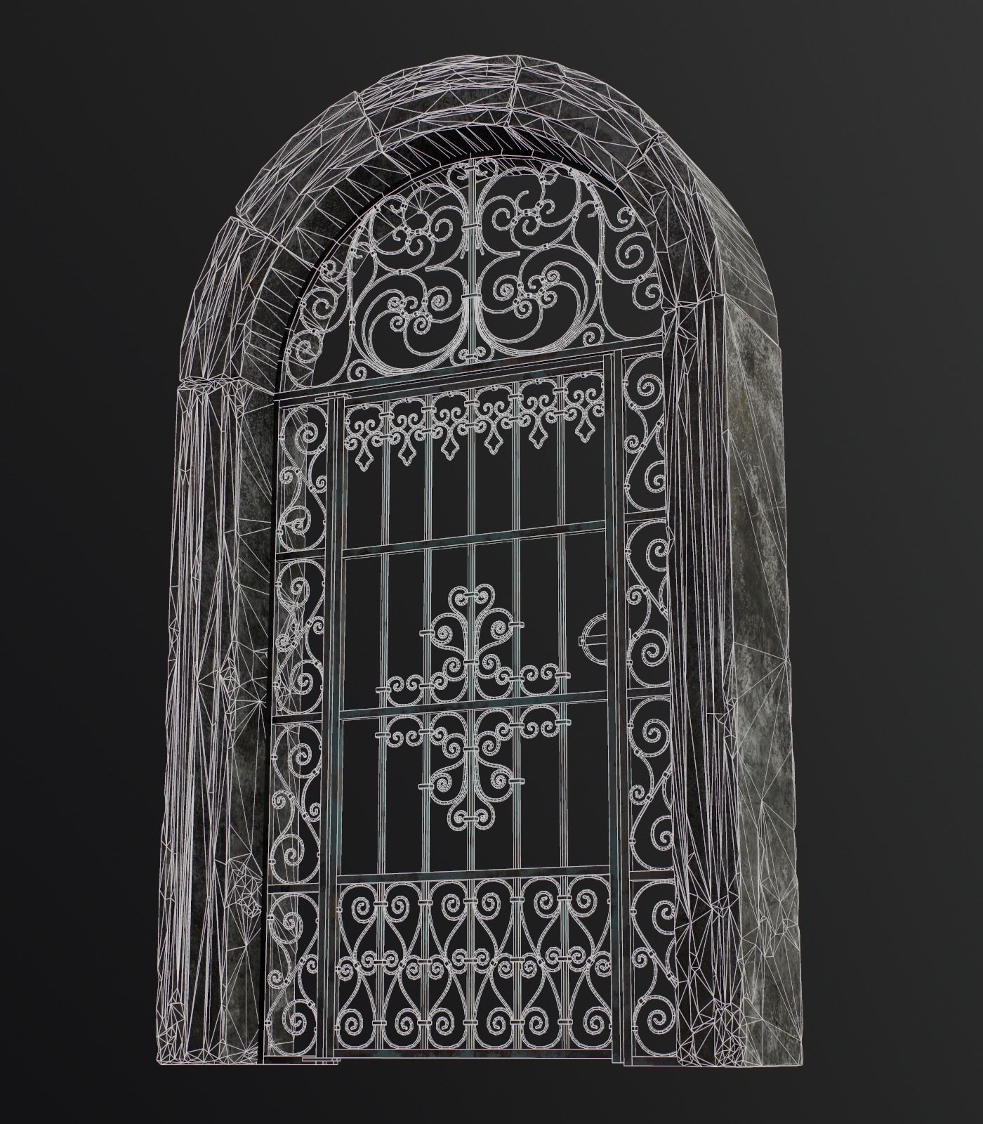 Old Forged gate  Low-poly 3D model_27