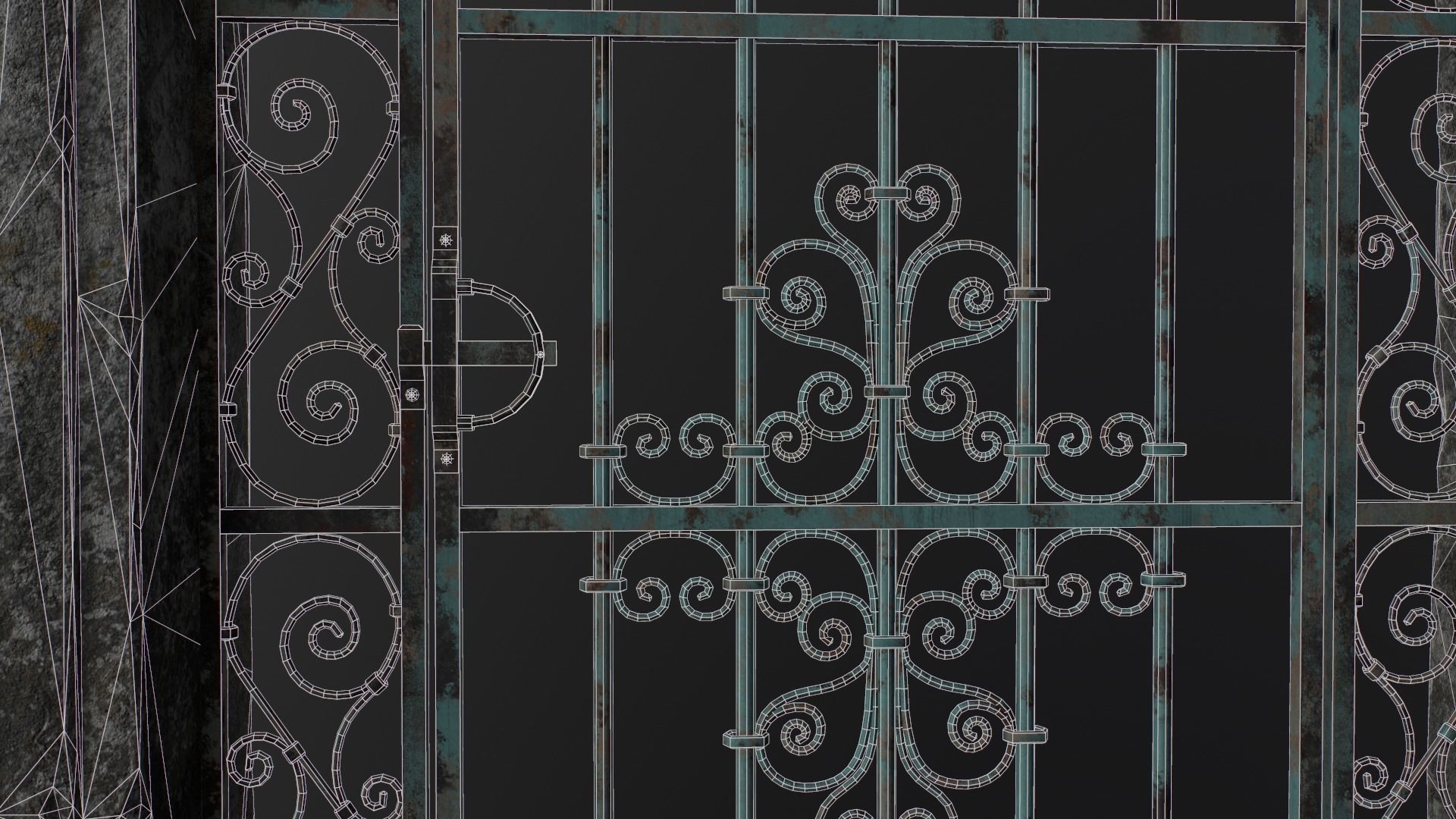 Old Forged gate  Low-poly 3D model_28
