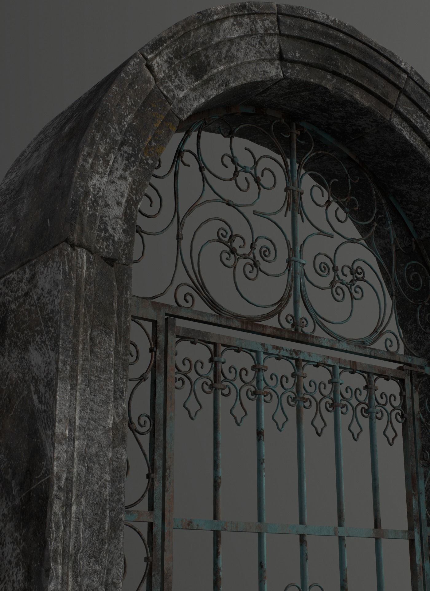 Old Forged gate  Low-poly 3D model_23