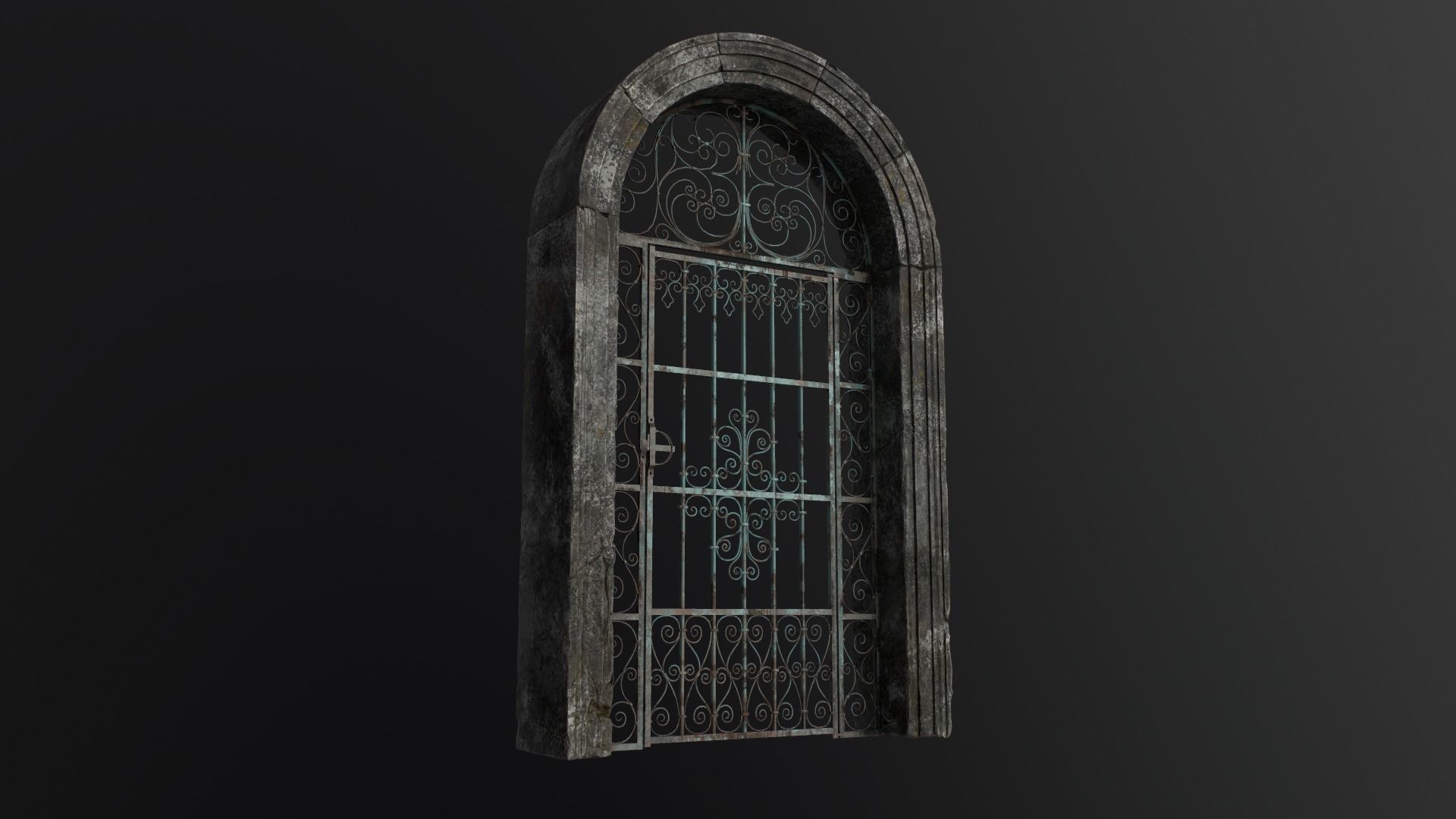 Old Forged gate  Low-poly 3D model_21