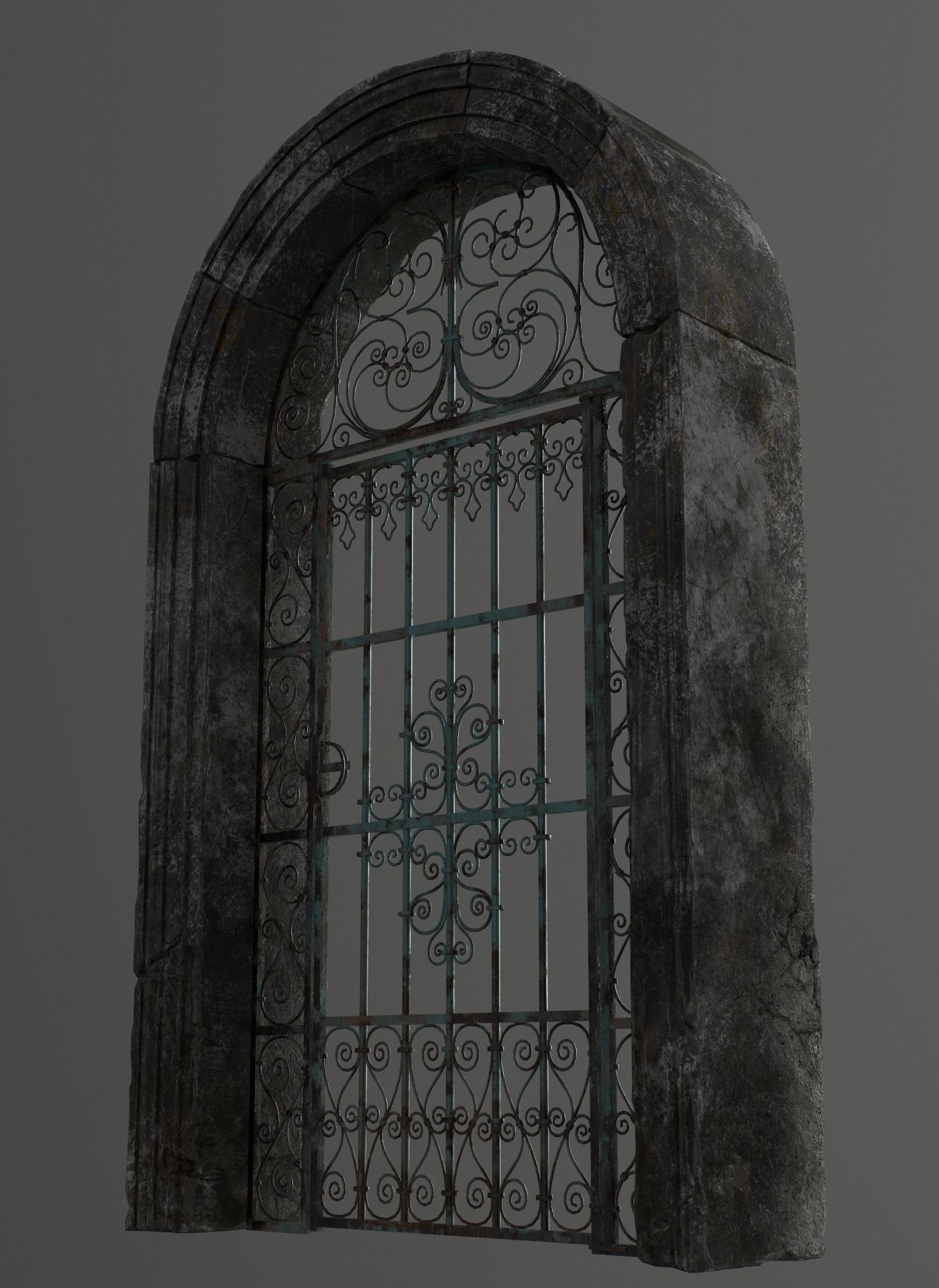 Old Forged gate  Low-poly 3D model_22