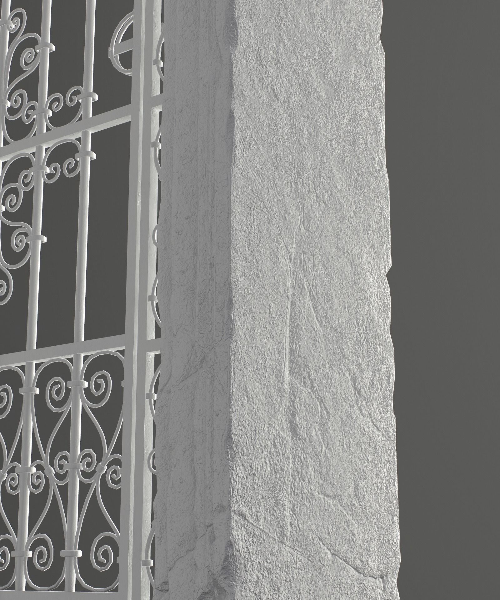 Old Forged gate  Low-poly 3D model_32