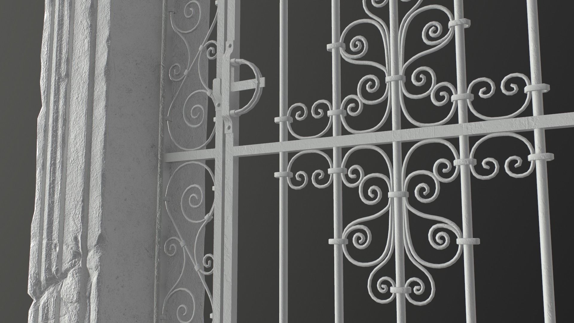 Old Forged gate  Low-poly 3D model_29