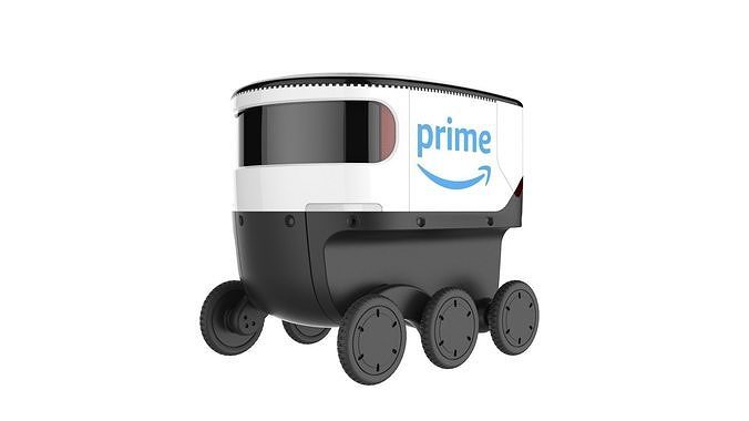 Delivery Robot White 3D model 5
