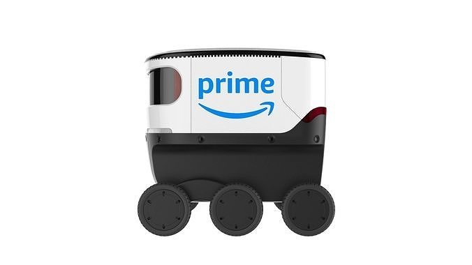 Delivery Robot White 3D model 6