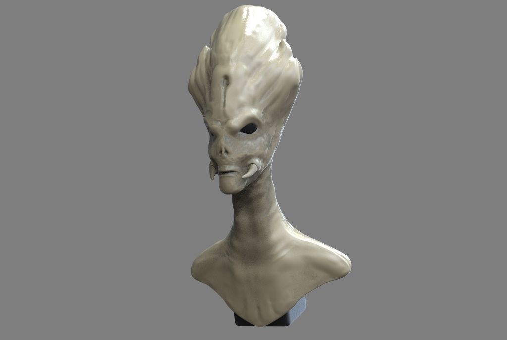 Alien Bust 10 3D print model_1