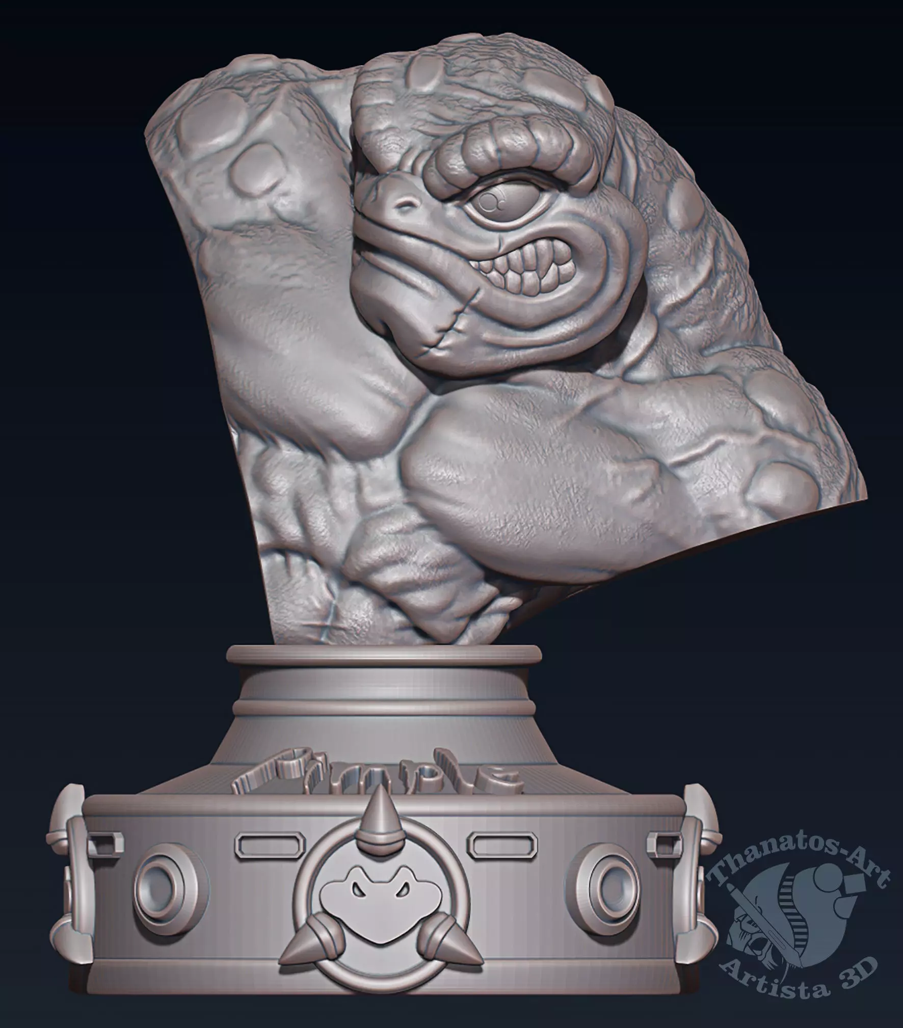 Battletoads Bust Pimple Fan Art Free 3D print model