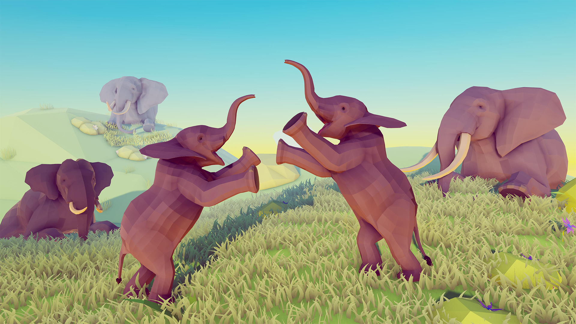 African Elephants Low-poly 3D model_11