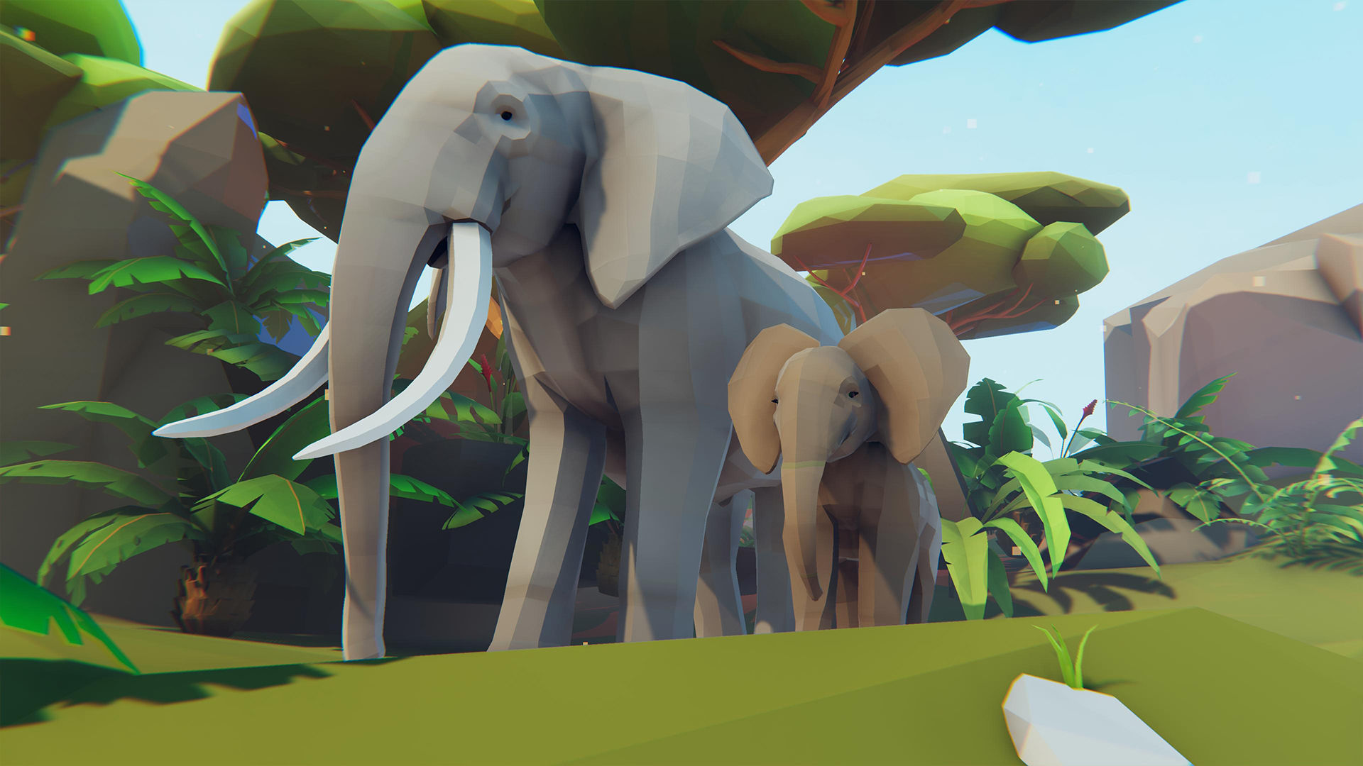 African Elephants Low-poly 3D model_16