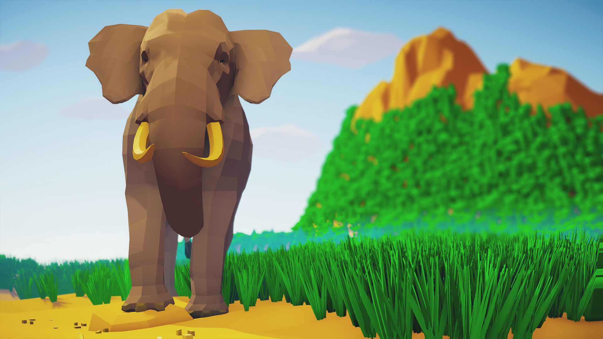 African Elephants Low-poly 3D model_17