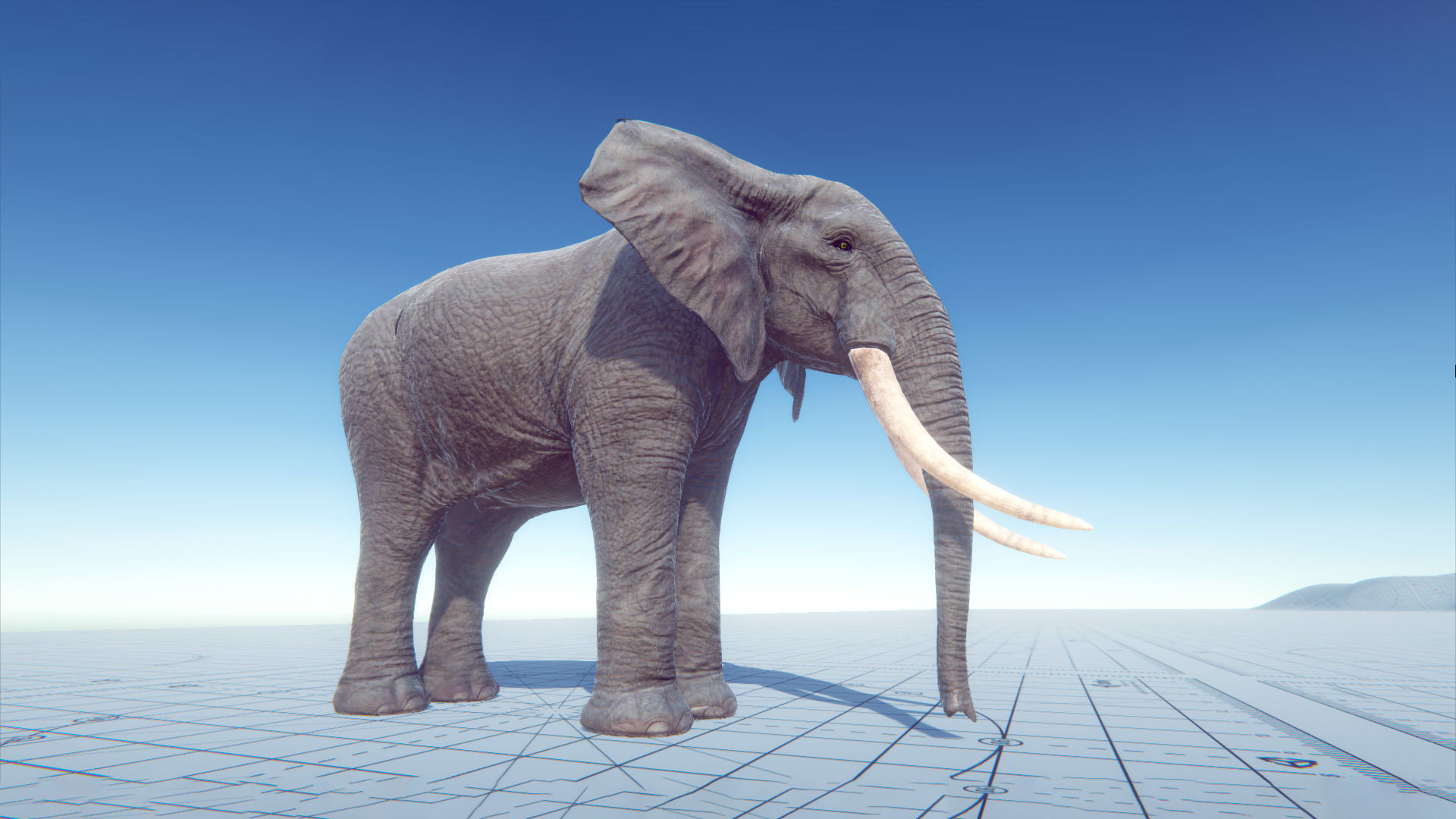 African Elephants Low-poly 3D model_10