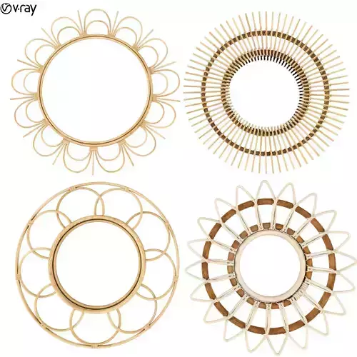 Mirror Rattan Set 1