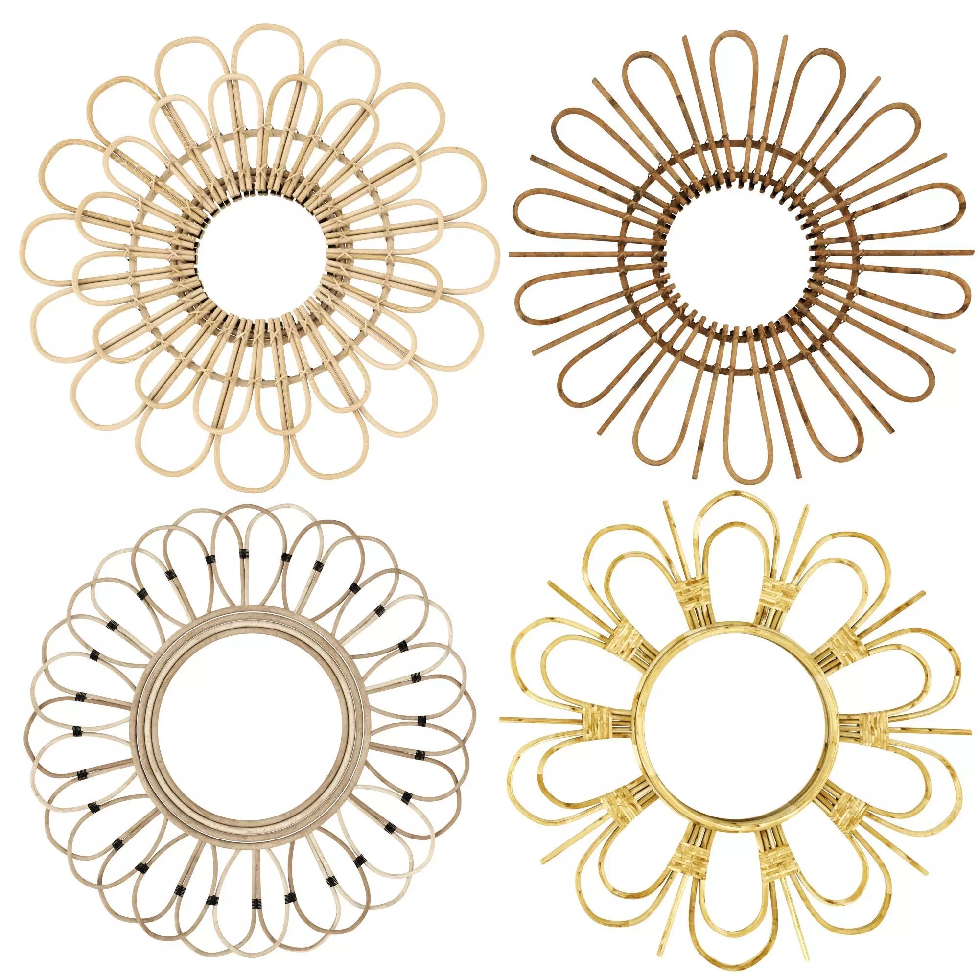 Mirror Rattan Set 2 3D model_0